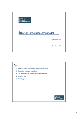 The OBR macroeconomic model