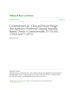 Constitutional Law - Clear and Present Danger Test Applied to