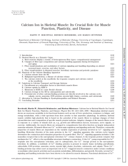 Calcium Ion in Skeletal Muscle: Its Crucial Role for Muscle Function