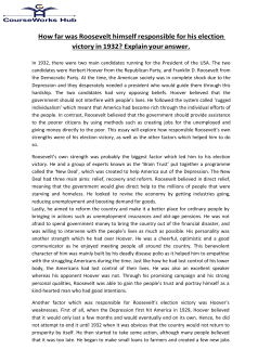 How far was Roosevelt himself responsible for his election victory in