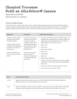 Lesson Plan: Chemical Processes - Build an Alka
