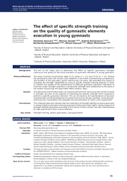 The effect of specific strength training on the quality of