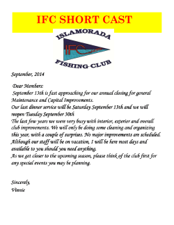 September 2014 Shortcast - Islamorada Fishing Club