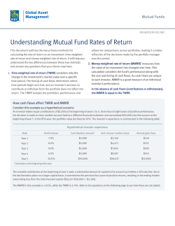 Understanding Mutual Fund Rates of Return
