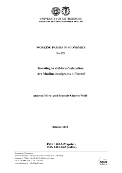 Investing in childrens` education: Are Muslim immigrants