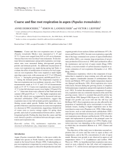 Coarse and fine root respiration in aspen (Populus tremuloides)