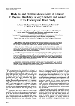 Body Fat and Skeletal Muscle Mass in Relation to Physical Disability