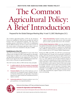 The Common Agricultural Policy: A Brief Introduction