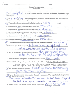 Chapter 3 Study Guide Answers