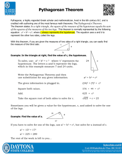 Pythagorean Theorem - Daytona State College