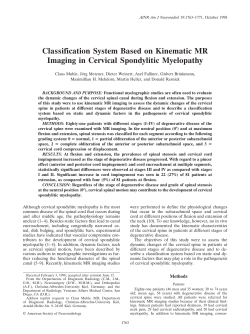 Classification System Based on Kinematic MR Imaging in Cervical