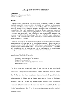 An Age of Celebrity Terrorism?