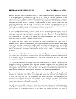 THE EARLY MINSTREL SHOW New World Records 80338