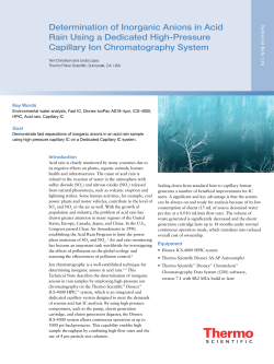 Determination of Inorganic Anions in Acid Rain Using a Dedicated