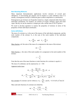 Non Reacting Mixtures