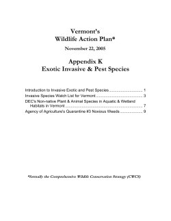 Introduction to Invasive Exotic and Pest Species