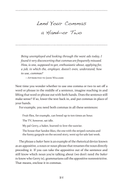 Lend Your Commas a Hand_or Two