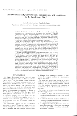 Late Devonian-Early Carboniferous transgressions and regressions