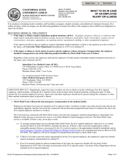 What to do in case of an employee injury of illness