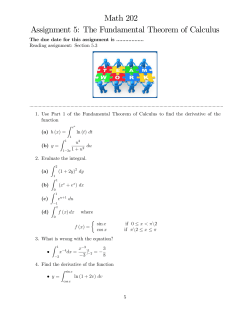 Math 202 Assignment 5: The Fundamental Theorem of Calculus