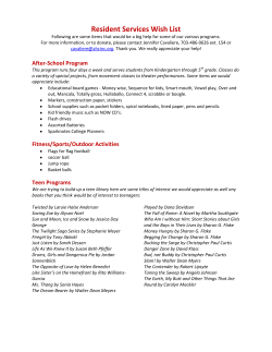 Resident Services Wish List