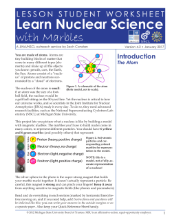 Marble Nuclei Project &ndash; Lesson Student Worksheet