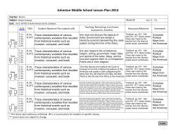 Johnston Middle School Lesson Plan 2014