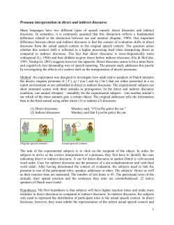 Pronoun interpretation in direct and indirect discourse
