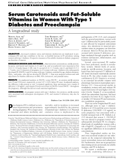 Serum Carotenoids and Fat-Soluble Vitamins in