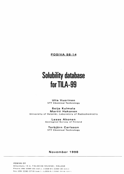 Solubility Database for TILA-99