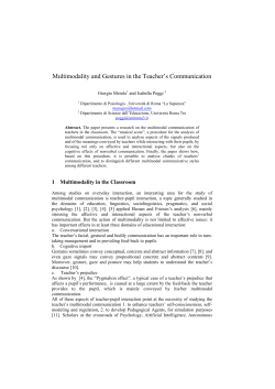 Multimodality and Gestures in the Teacher`s Communication