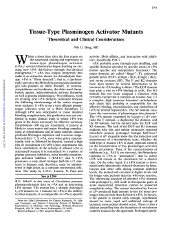 Tissue-Type Plasminogen Activator Mutants