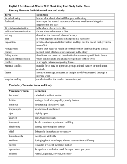 2013 Short Story Unit Study Guide