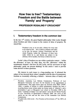 How free is free? Testamentary Freedom and the Battle