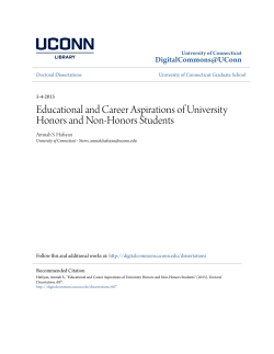 Educational and Career Aspirations of University Honors and Non