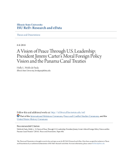 President Jimmy Carter`s Moral Foreign Policy Vision and the
