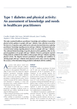 Type 1 diabetes and physical activity: An assessment of knowledge