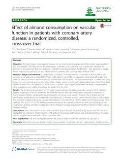 Effect of almond consumption on vascular function in patients with