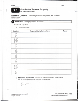 Quotient of Powers Property