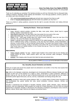 Know Your Body, Know Your Rights (KYBKYR) Workshops on