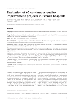 Evaluation of 60 continuous quality improvement projects in French