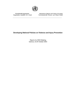 Developing national policies on violence and injury prevention pdf