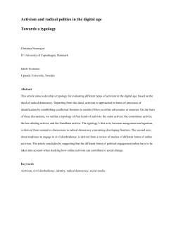 Activism and radical politics in the digital age Towards a