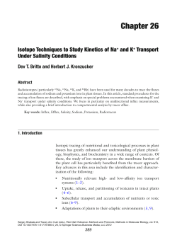 Isotope techniques to study kinetics of Na + and K +