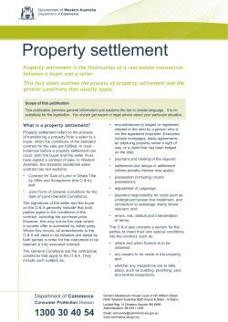 Property settlement - Department of Commerce