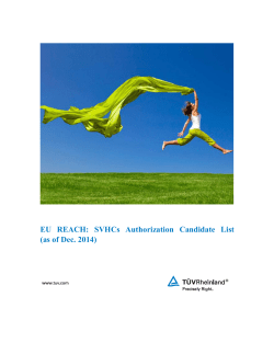 EU REACH: SVHCs Authorization Candidate List