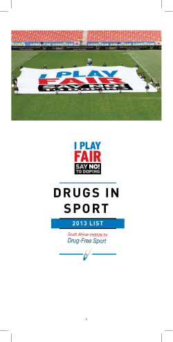 drugs in sport - South African Tug-of
