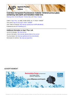 Colorless transparent fluorescence material: Sintered porous glass