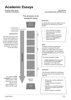 Academic Essays - University of Canterbury