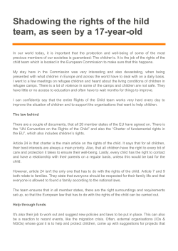 The rights of the child team as seen by a young person